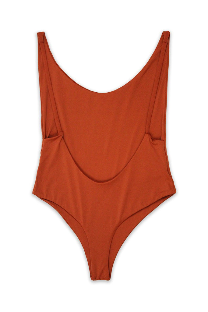 Ada High Cut Thong One Piece in Rust