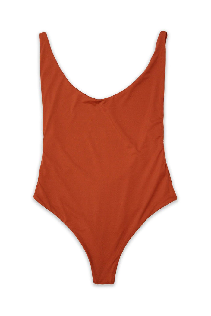 Ada High Cut Thong One Piece in Rust