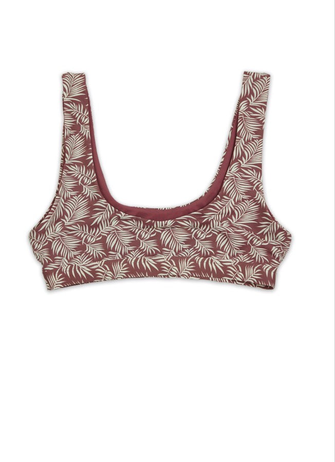 Mauve Leaves Bikini Tank Top